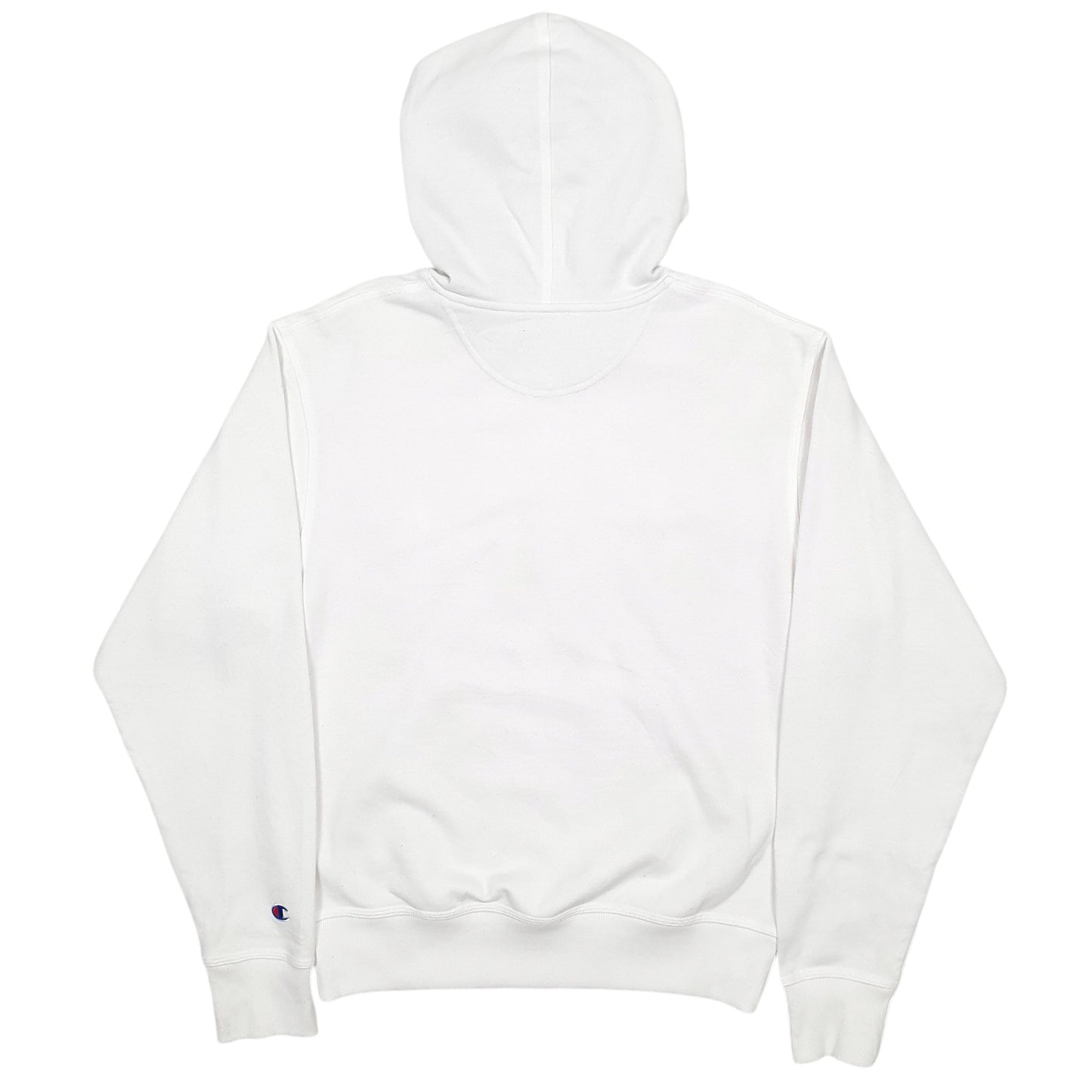 Mens White Champion Spellout Hoodie Jumper