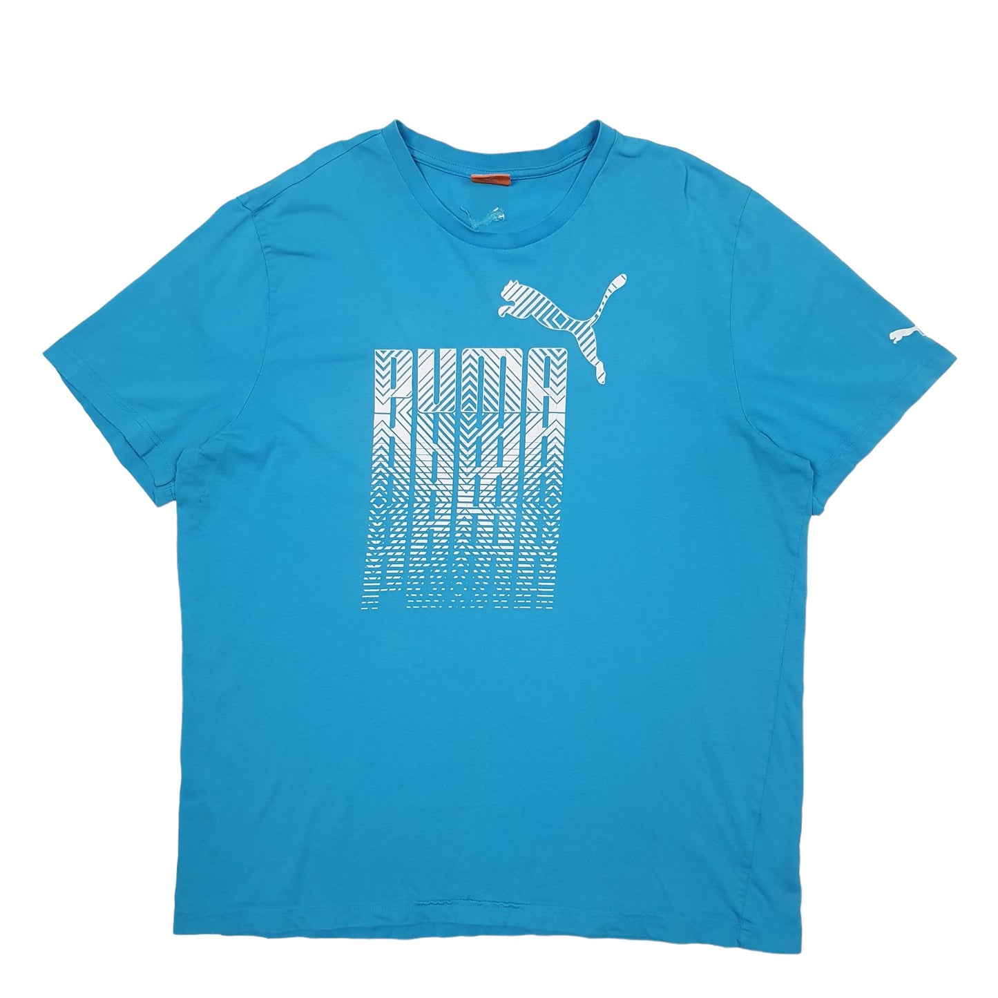 Mens Blue Puma Spellout Short Sleeve T Shirt