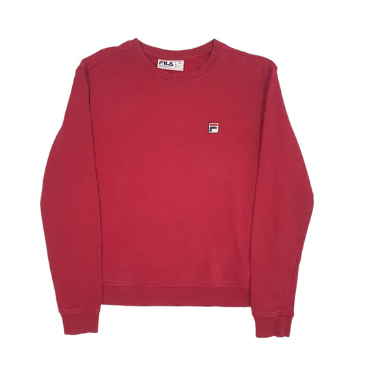 Womens Red Fila  Crewneck Jumper