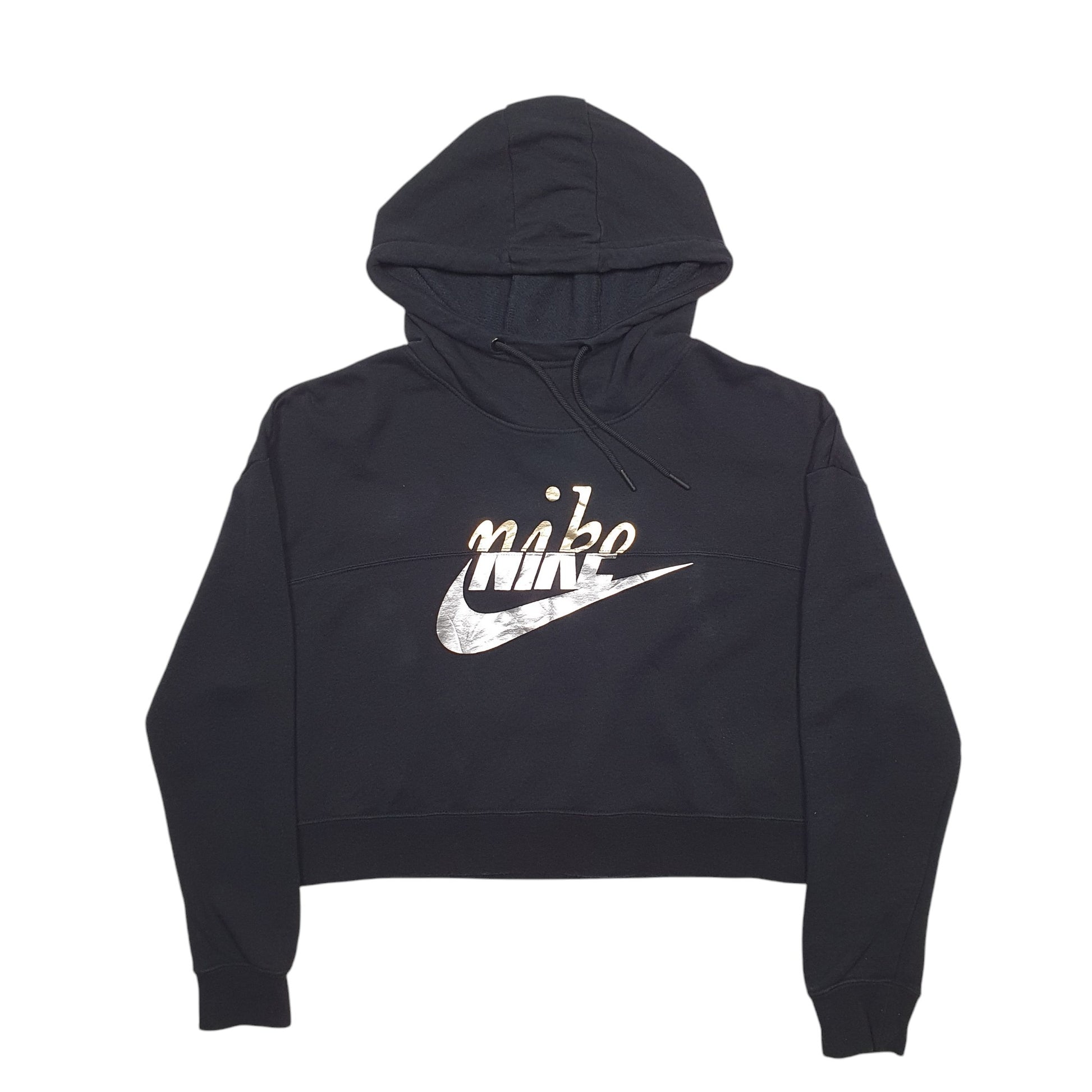 Womens Black Nike Spellout Hoodie Jumper