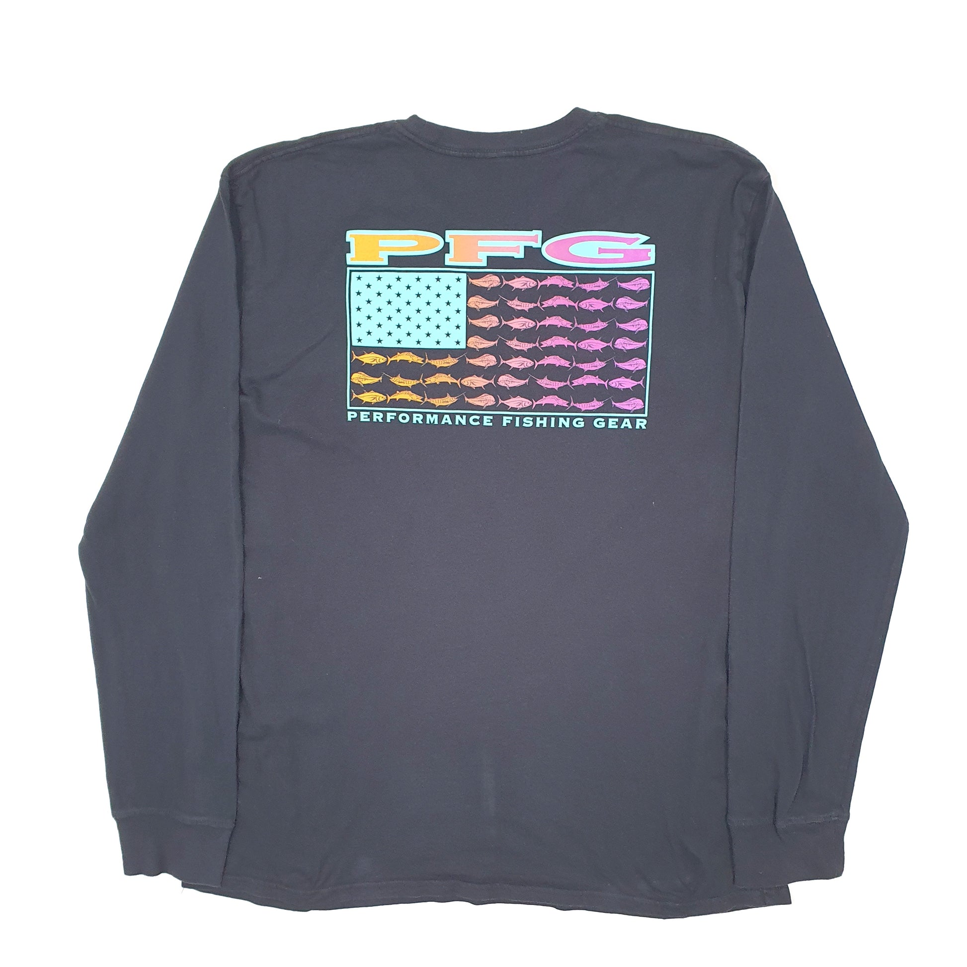 Mens Navy Columbia Sportswear PFG Fishing Long Sleeve T Shirt