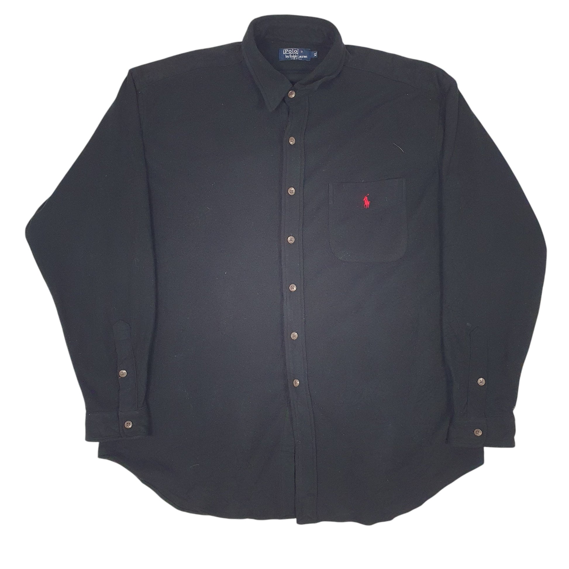 Mens Black Polo Ralph Lauren Vintage 80s 90s Made In USA Full Zip Jumper