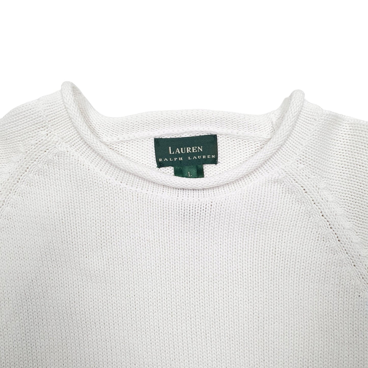 Womens White Lauren Ralph Lauren Knit Crewneck Jumper