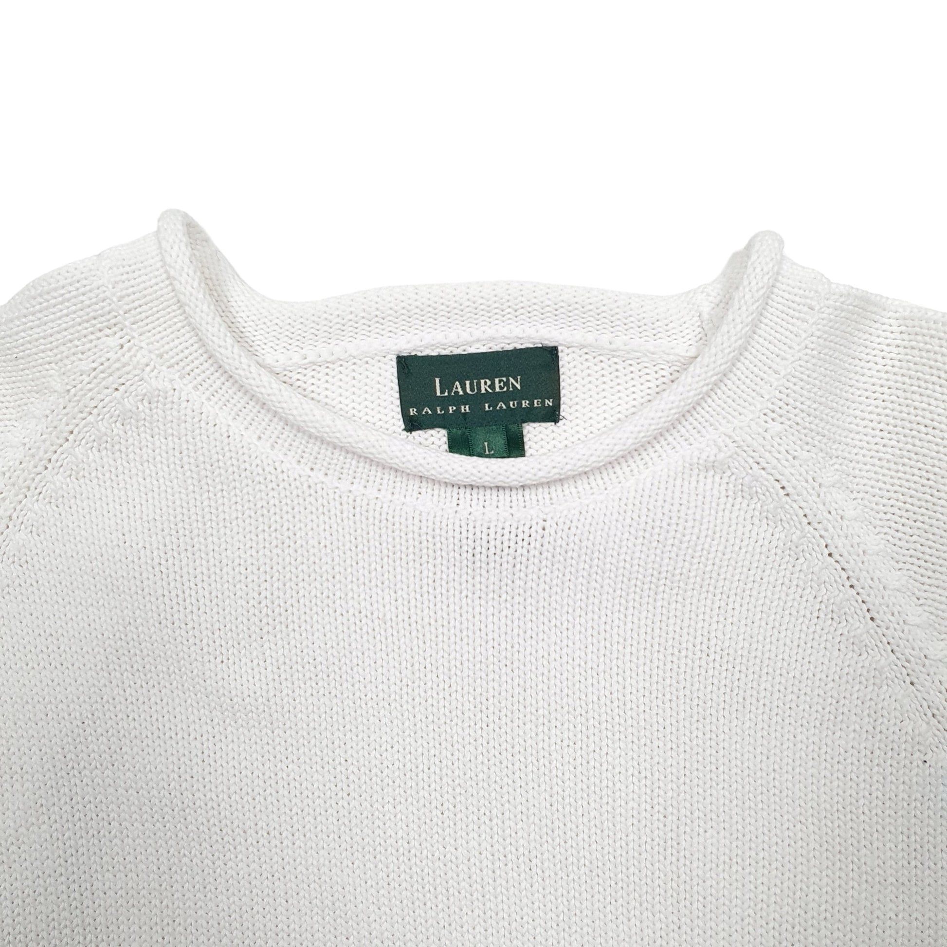 Womens White Lauren Ralph Lauren Knit Crewneck Jumper