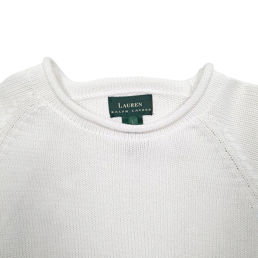 Womens White Lauren Ralph Lauren Knit Crewneck Jumper
