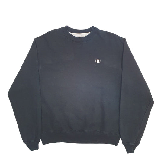 Mens Black Champion  Crewneck Jumper