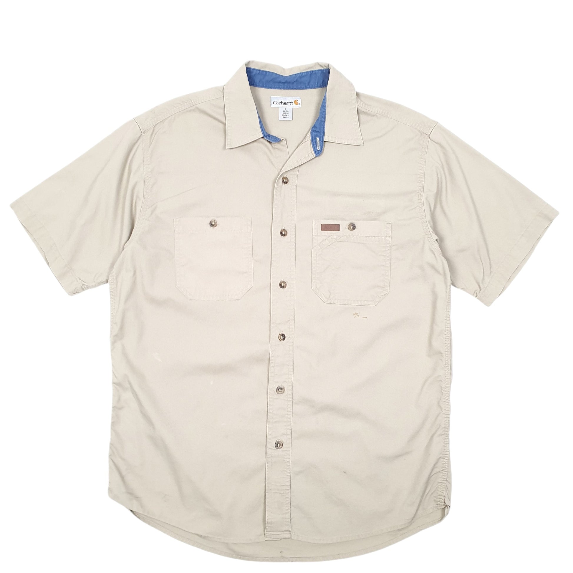 Mens Beige Carhartt Workwear Short Sleeve Shirt