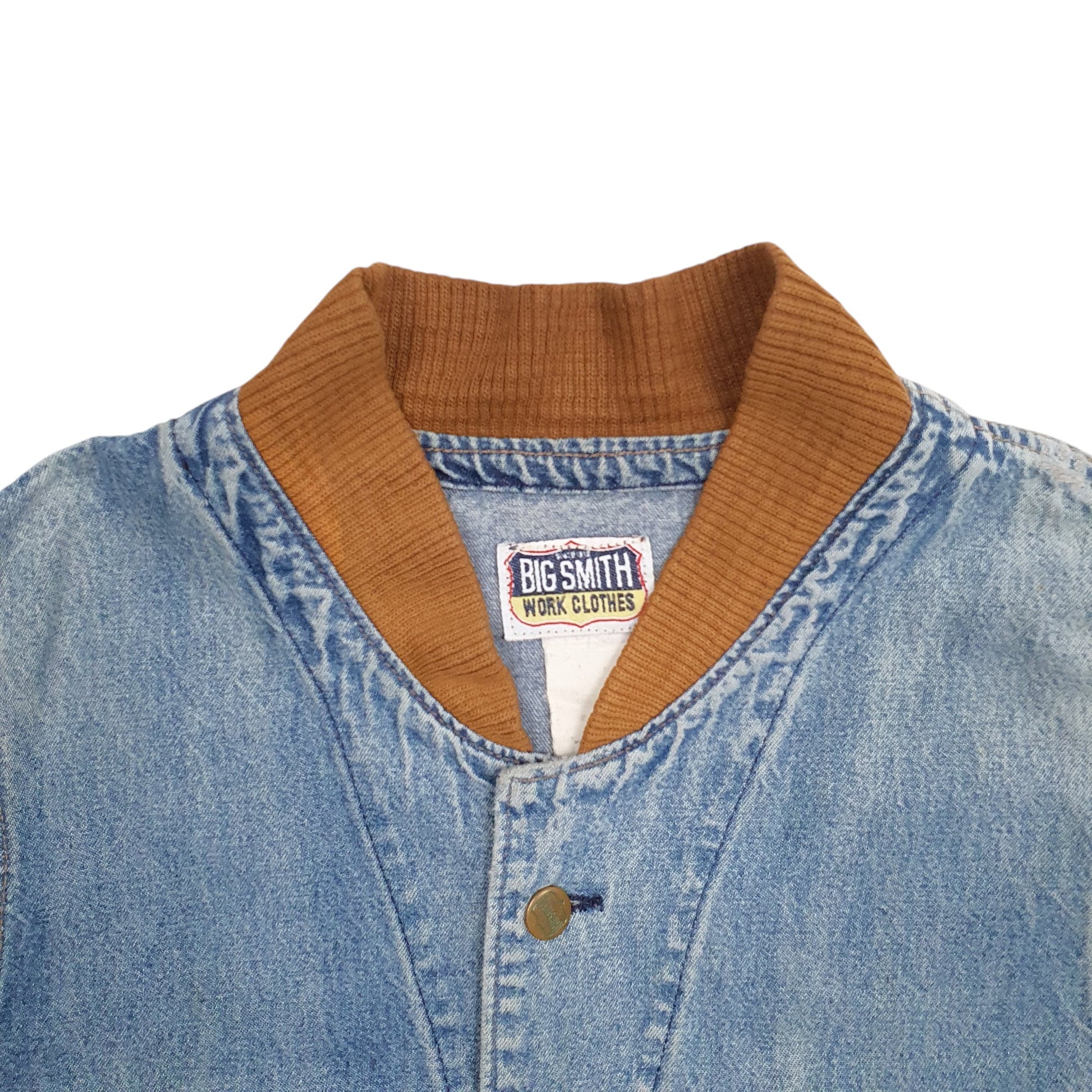 Mens Blue Big Smith Work Clothes Workwear Vintage 90's Crewneck Coat