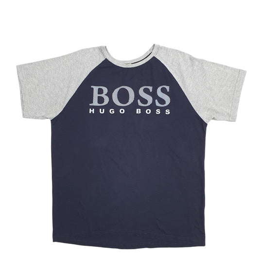 Mens Navy Hugo Boss Spellout Short Sleeve T Shirt