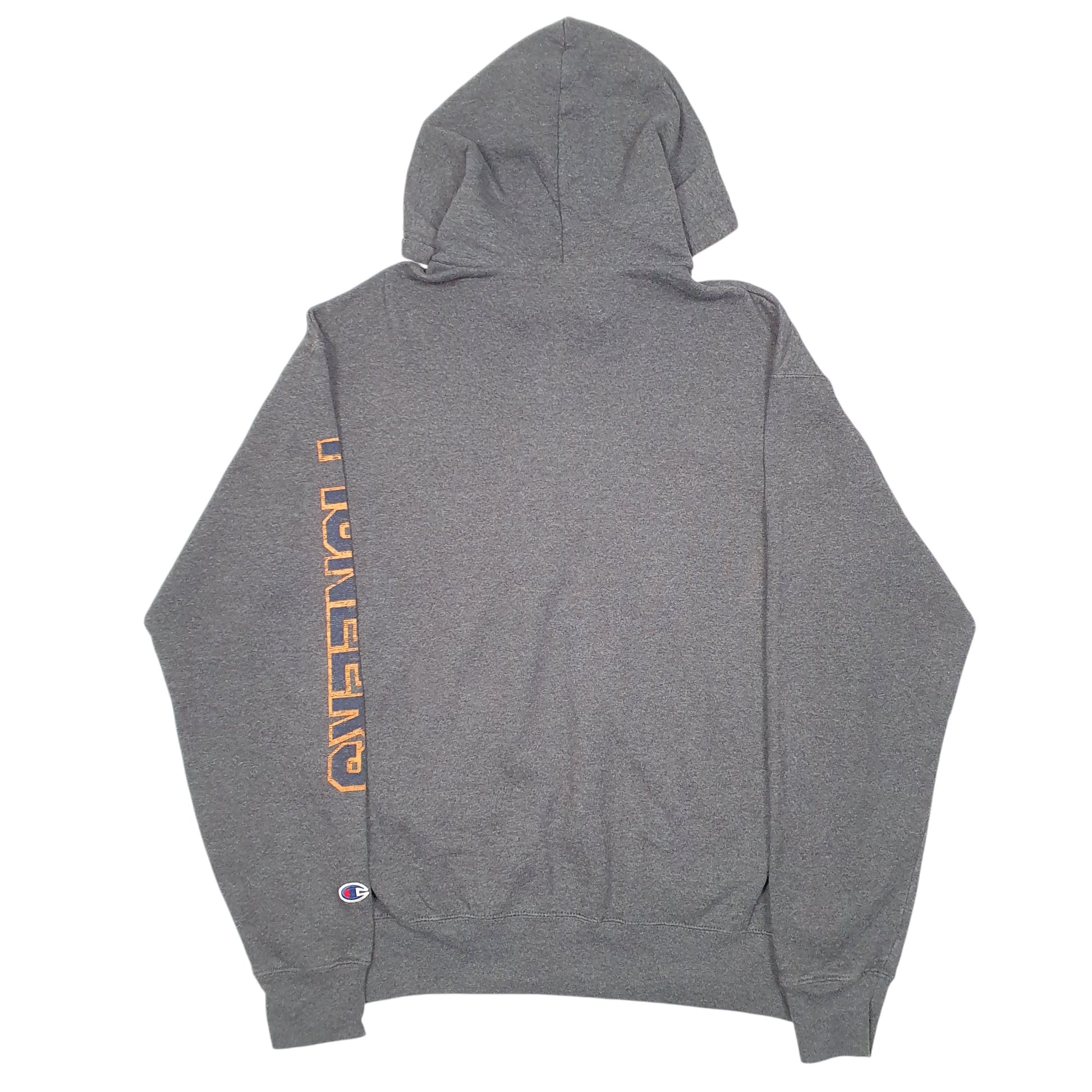 Mens Grey Champion Quarter Zip Carroll University USA Spellout Hoodie Jumper