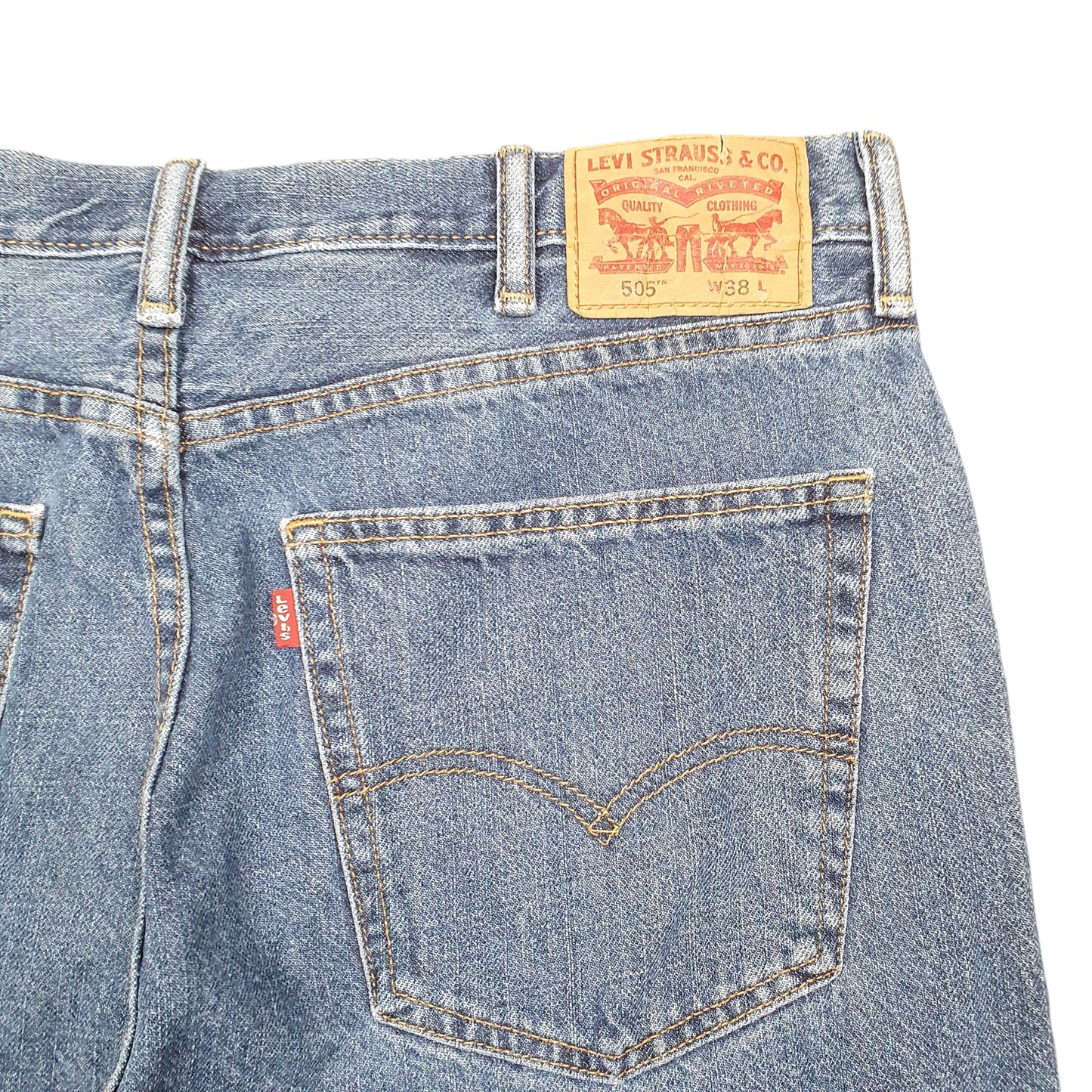 Mens Blue Levis Denim Jeans Jorts 505 Denim Shorts