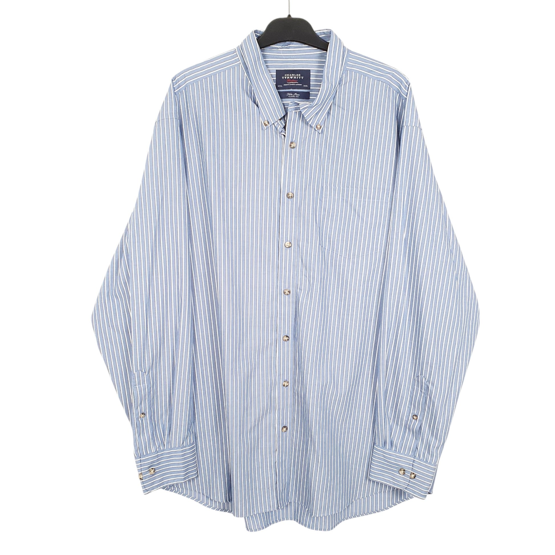 Mens Blue Charles Tyrwhitt Weekend Jermyn Street London Non Iron Long Sleeve Shirt