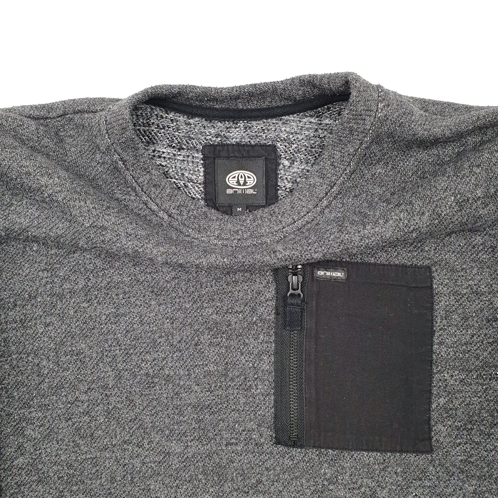 Mens Grey Animal  Crewneck Jumper