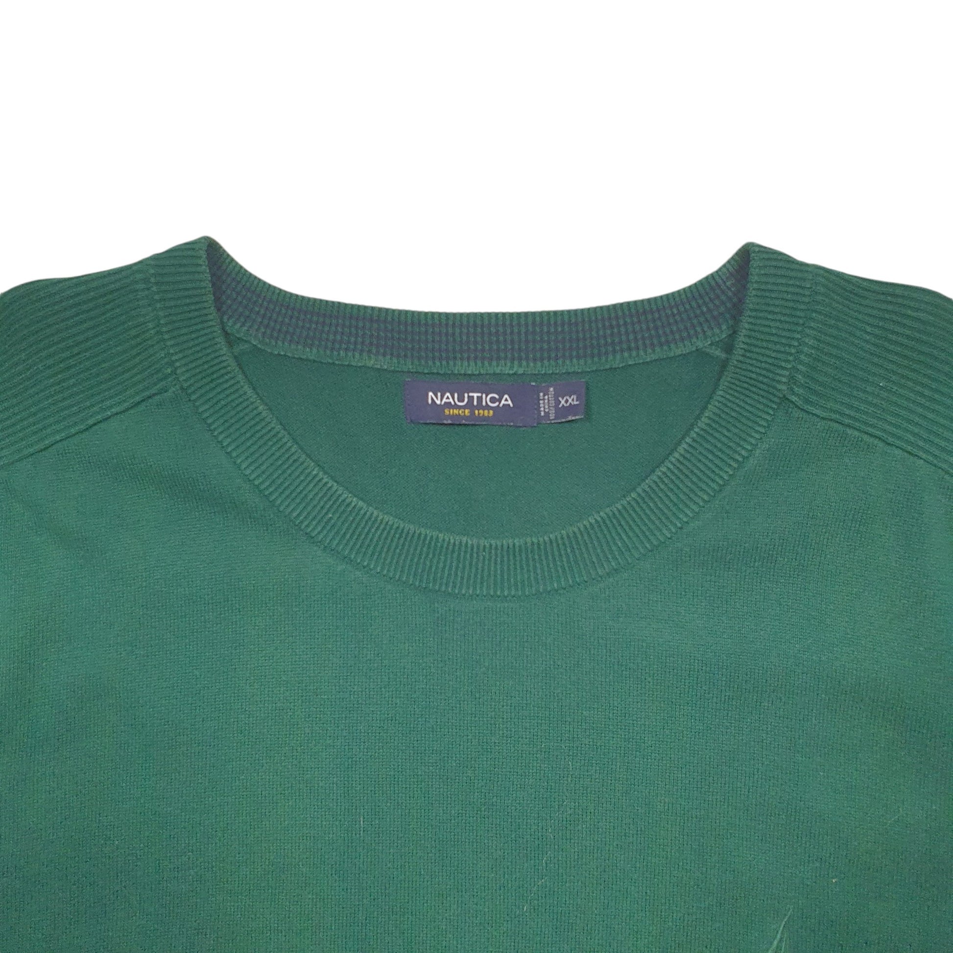 Mens Green Nautica Knit Crewneck Jumper