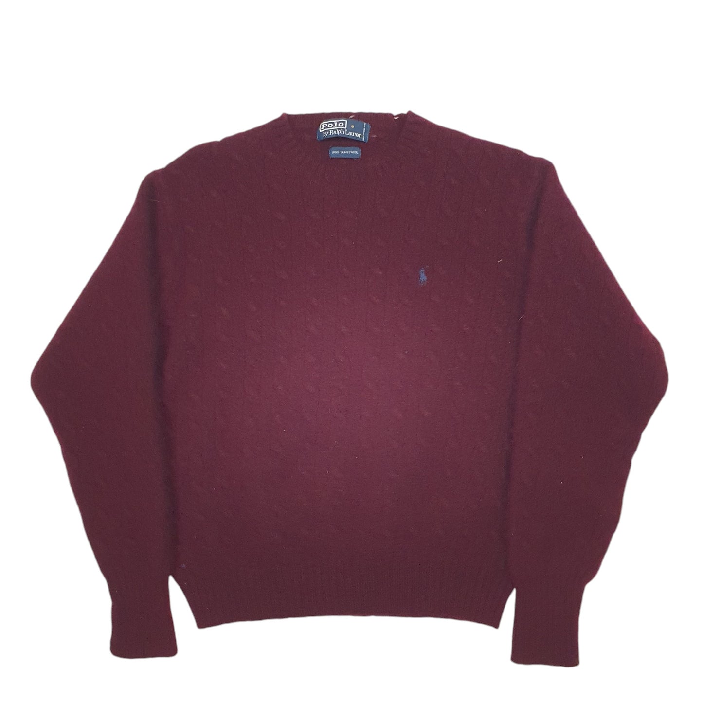 Womens Burgundy Ralph Lauren Knitted Crewneck Jumper