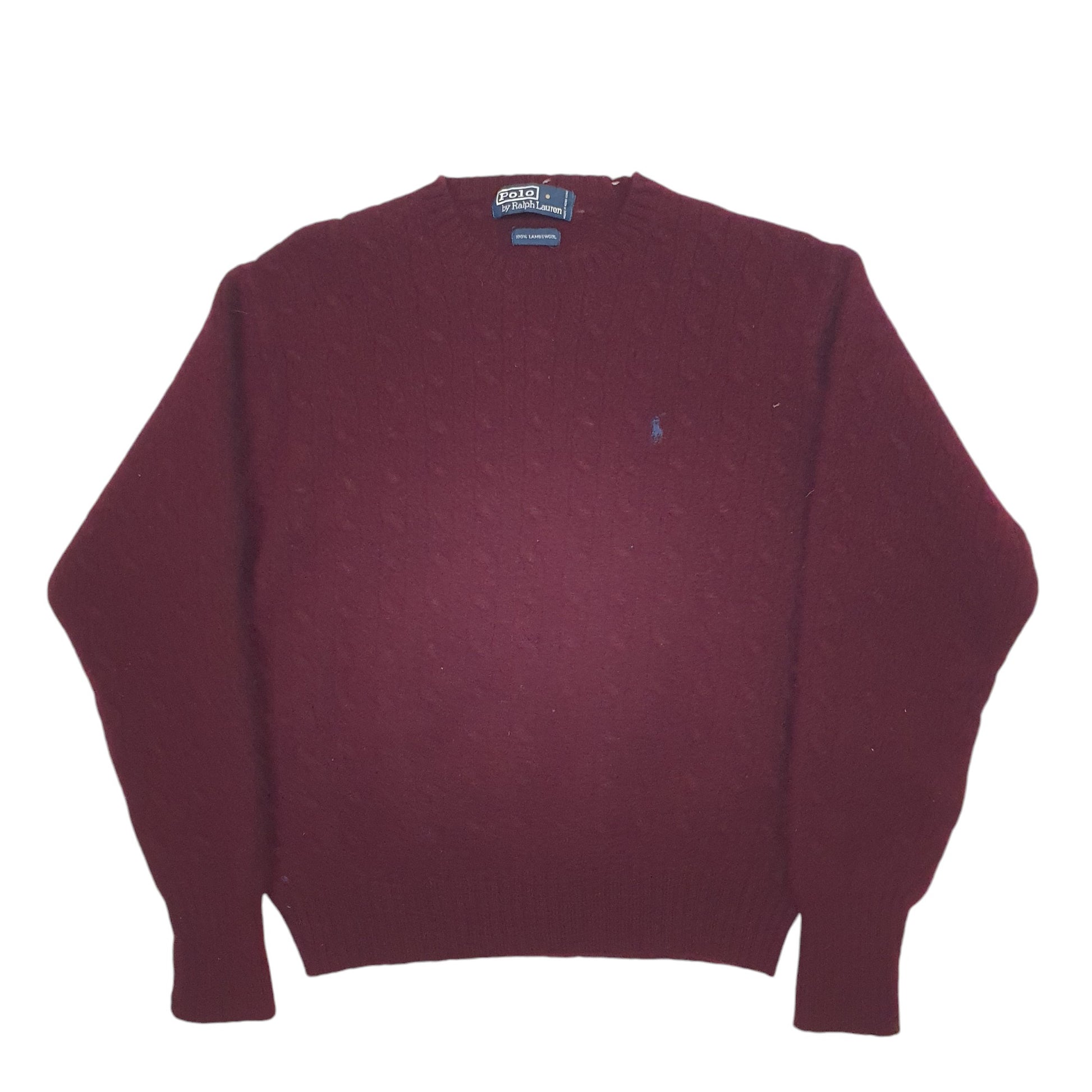 Womens Burgundy Ralph Lauren Knitted Crewneck Jumper