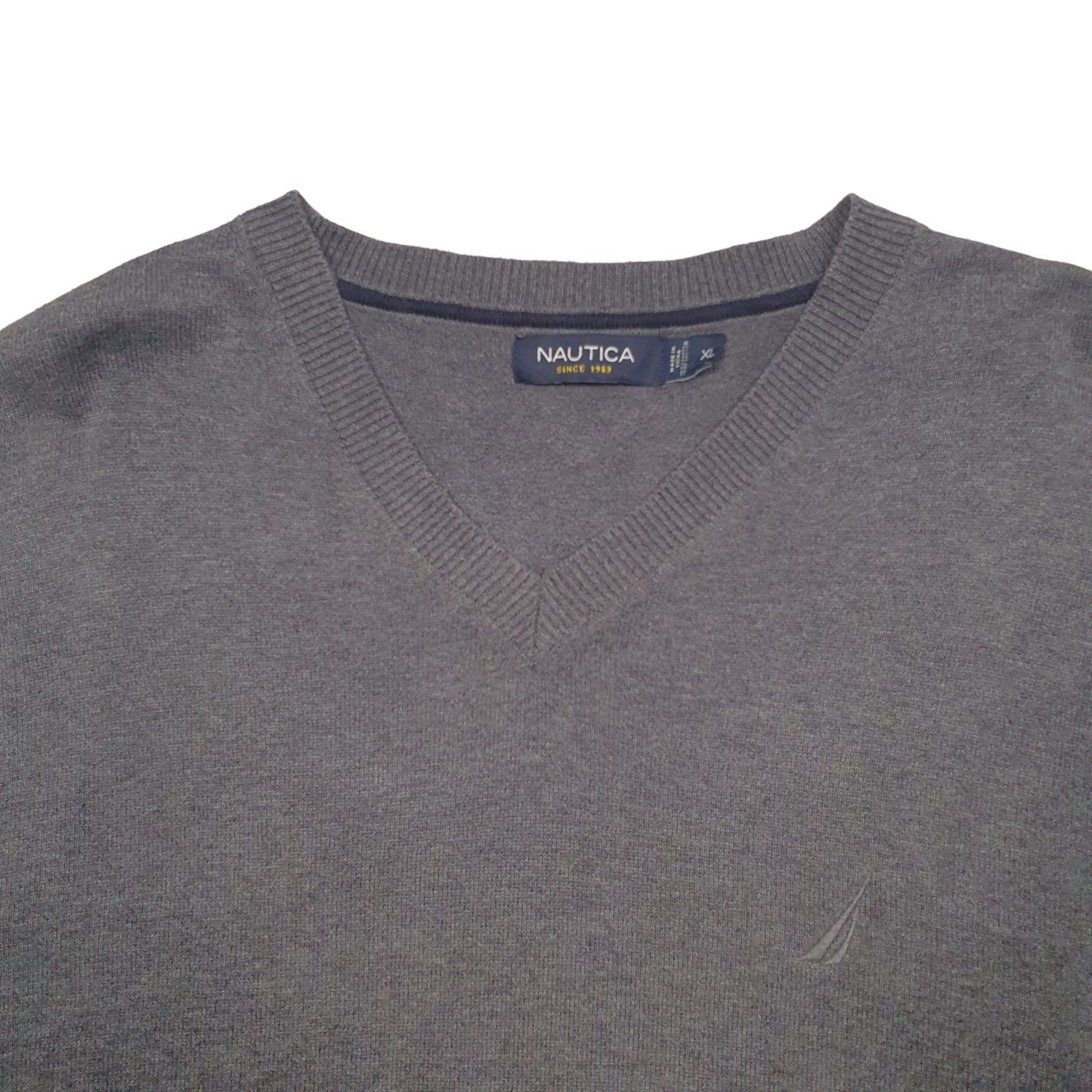 Mens Grey Nautica Knit Crewneck Jumper