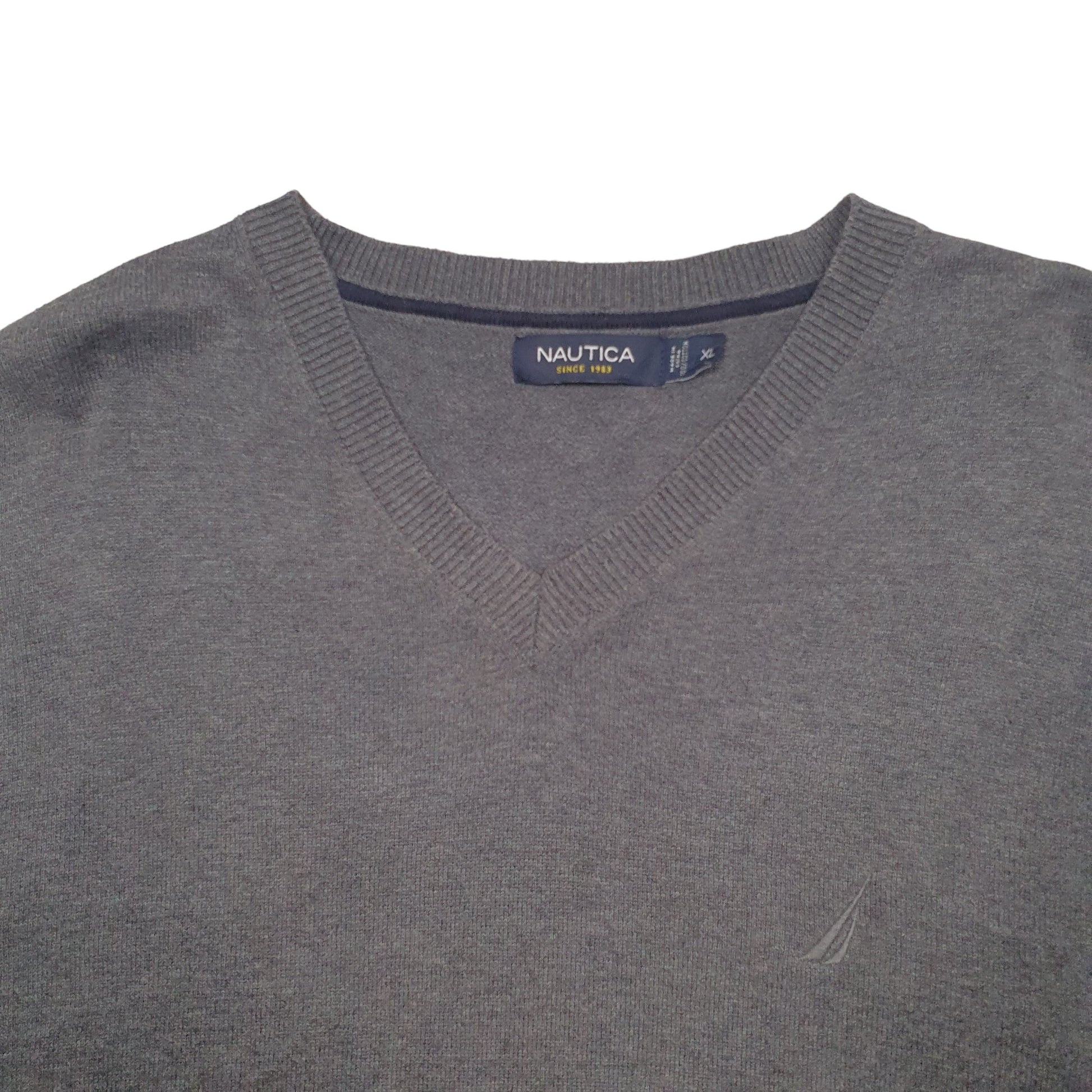 Mens Grey Nautica Knit Crewneck Jumper