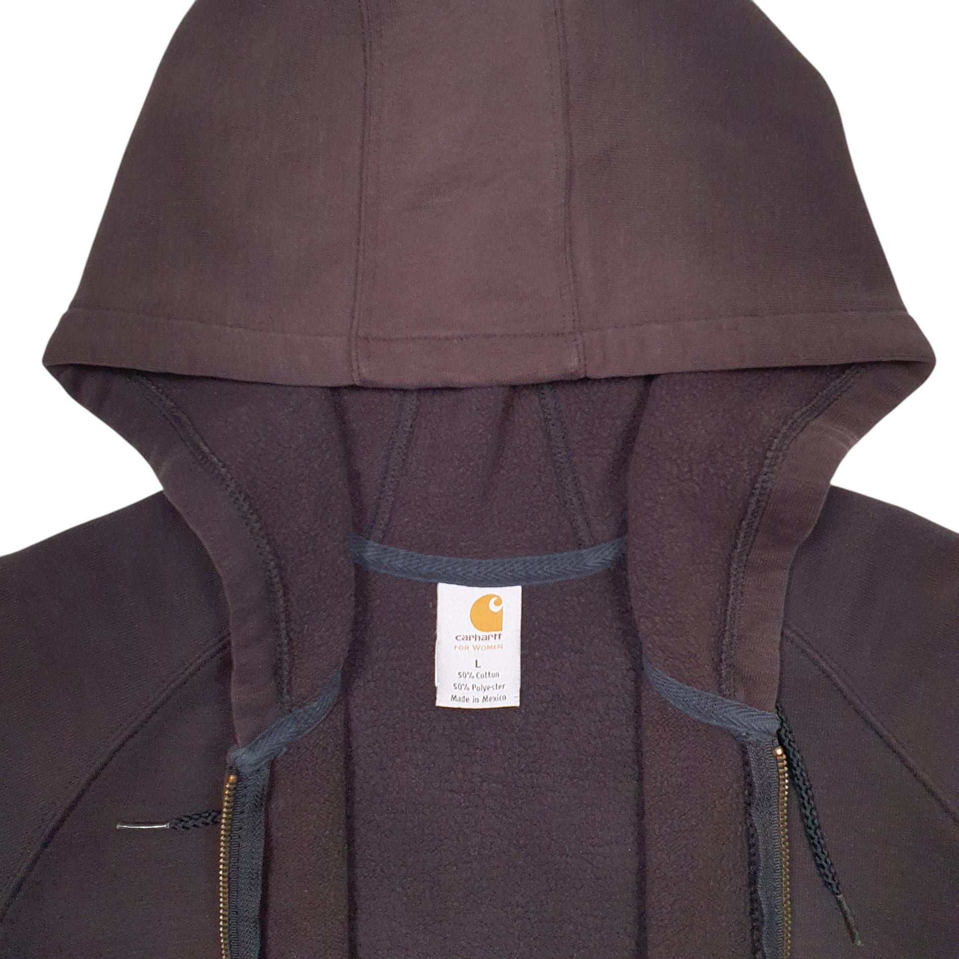 Womens Black Carhartt Spellout Full Zip Jumper