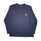 Mens Navy Carhartt Henley Long Sleeve T Shirt