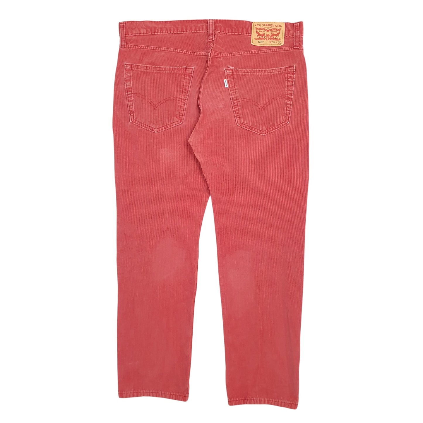 Mens Red Levis 502 Corduroy Trousers