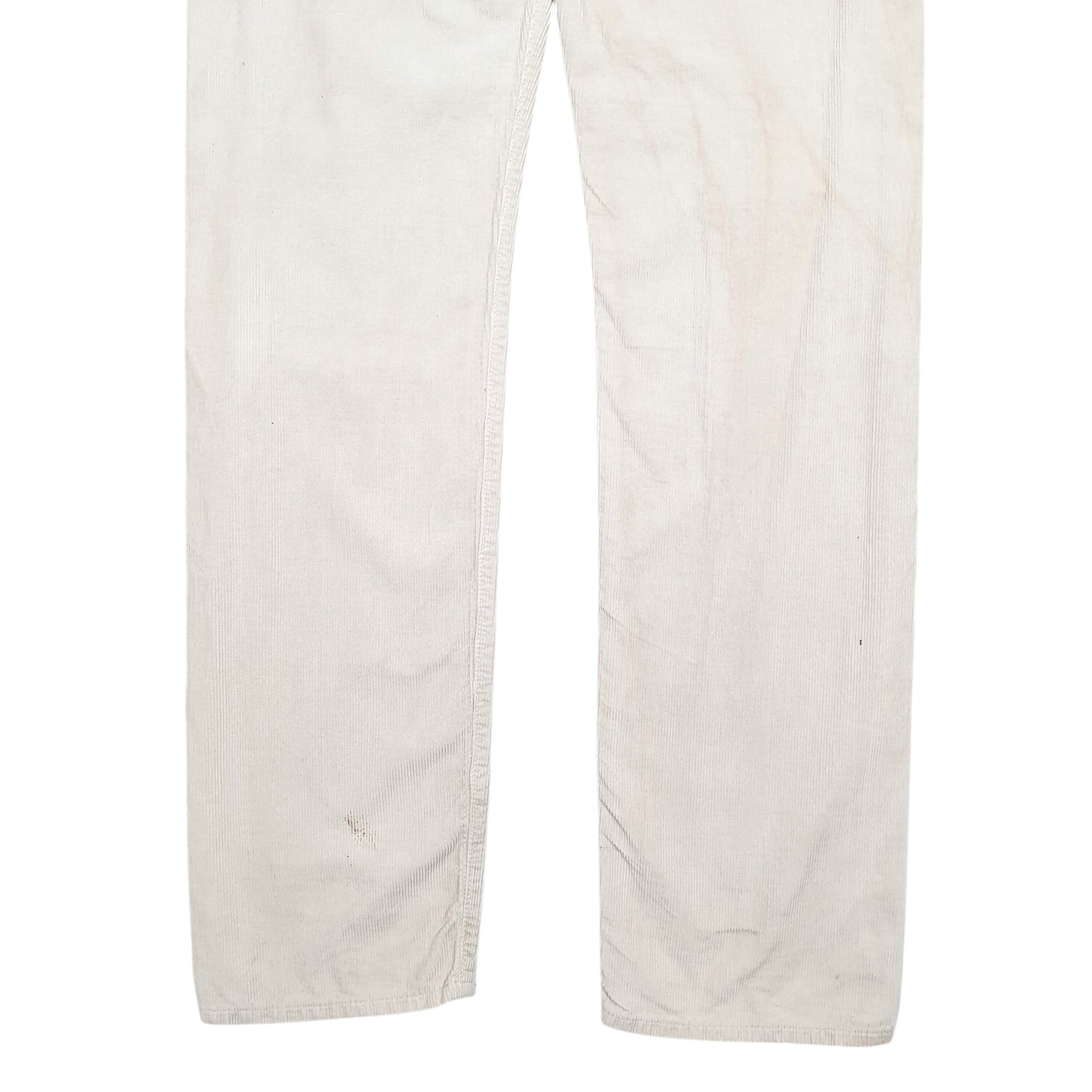 Mens Cream Levis 505 Corduroy Trousers