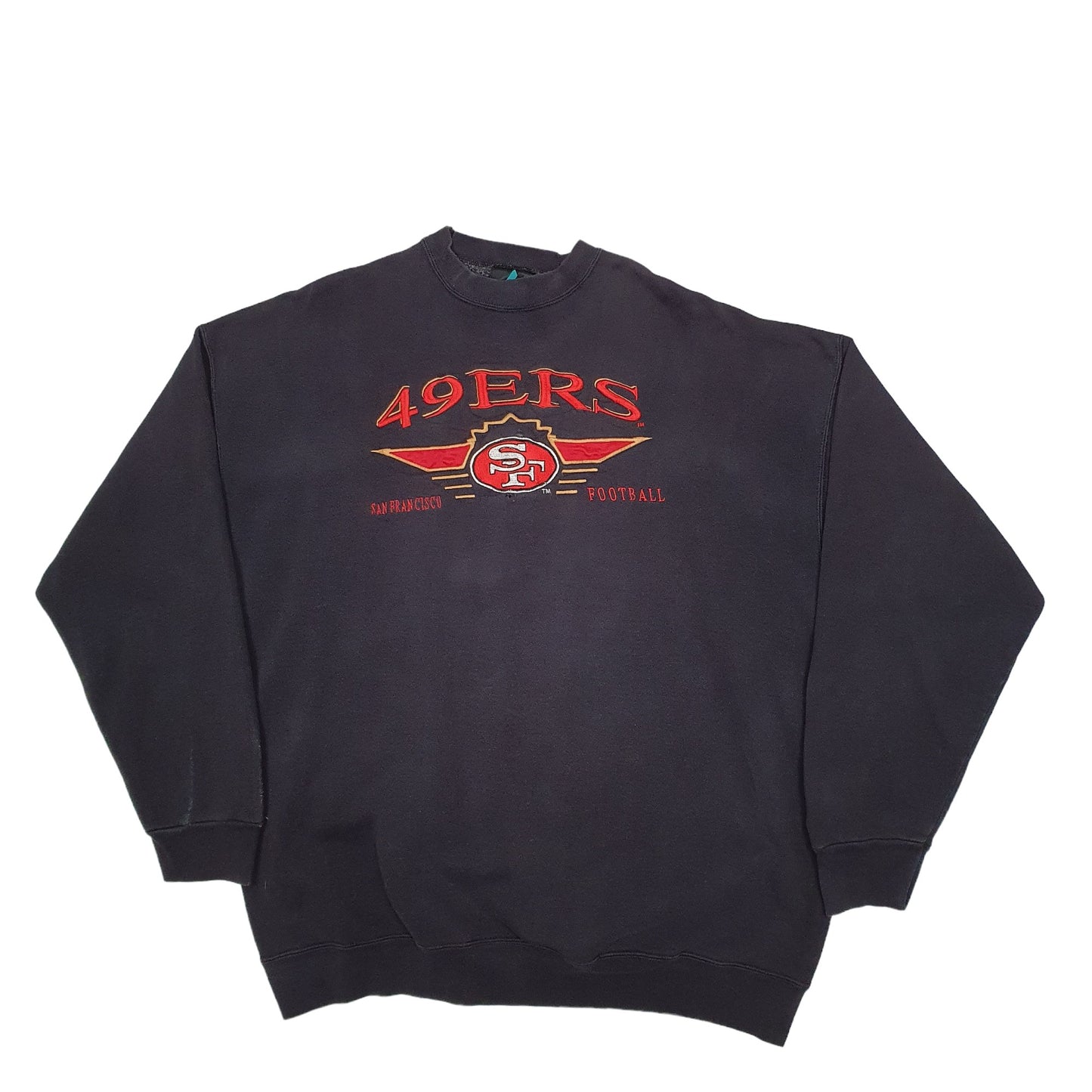 Mens Black Logo Athletic San Francisco 49ers Football Crewneck Jumper