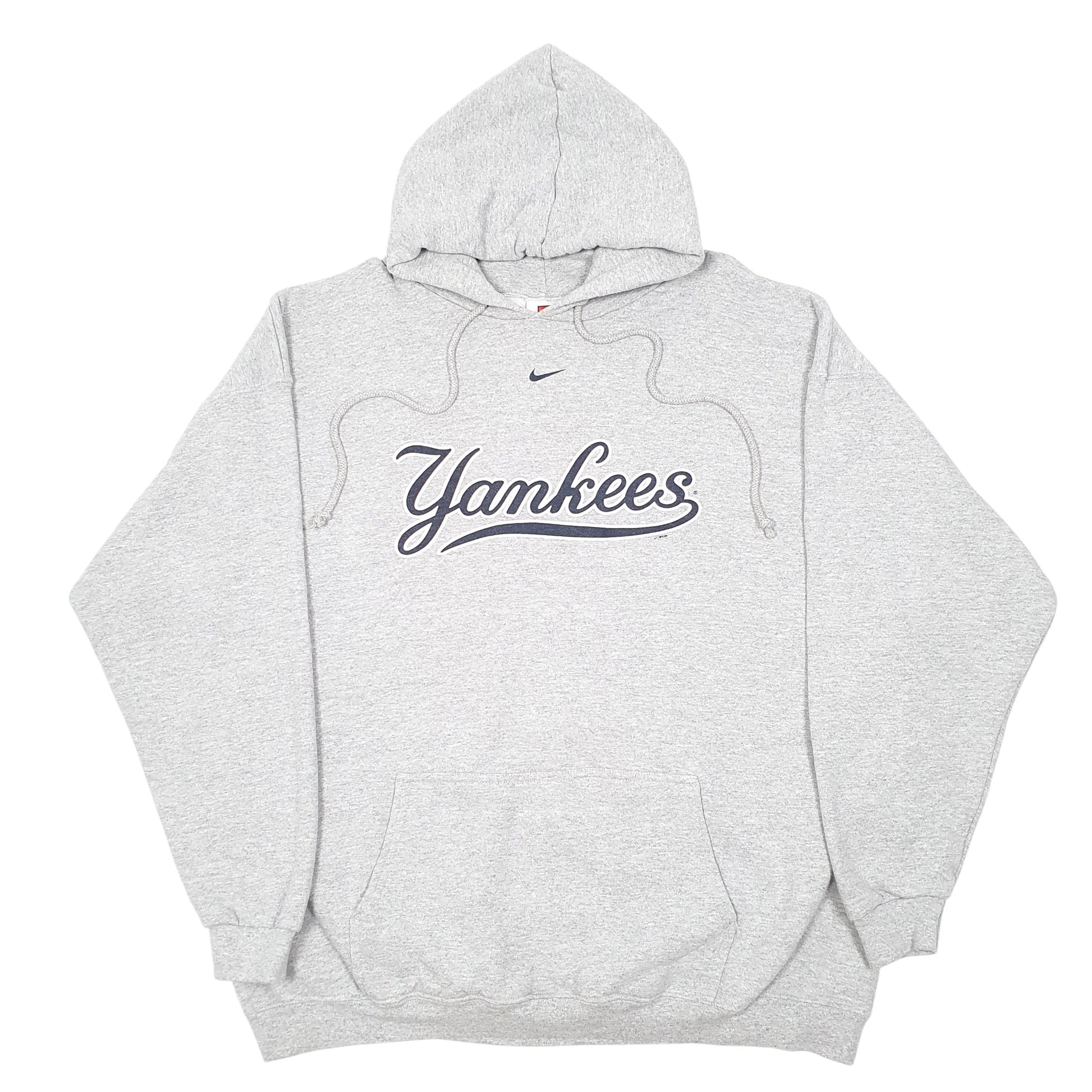 Mens Nike Grey Hoodie Vintage Team 2000s New York Yankees Spellout