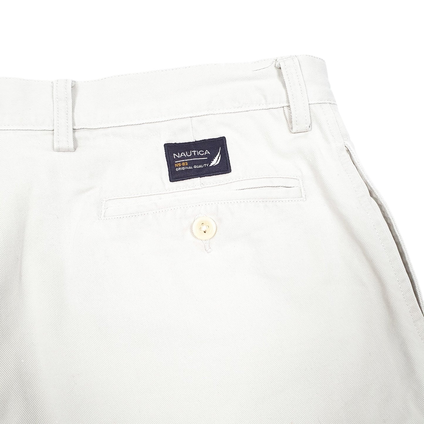 Mens Beige Nautica Rigger Double Pleated Chino Shorts