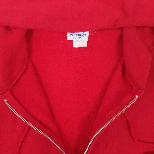 Mens Red Wrangler Vintage 1980s, Made in USA Full Zip Jumper