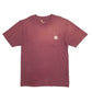 Mens Burgundy Carhartt  Short Sleeve T Shirt