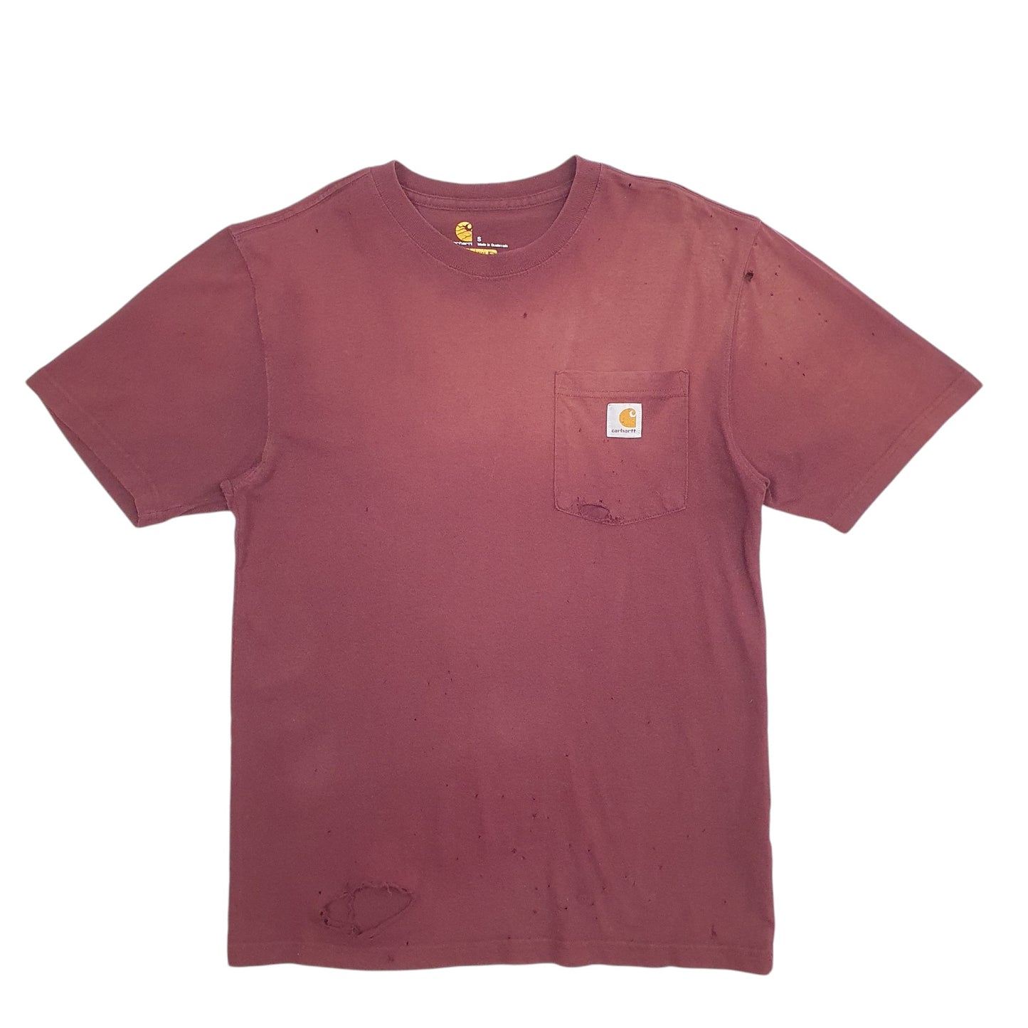 Mens Burgundy Carhartt  Short Sleeve T Shirt