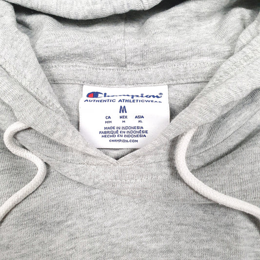 Womens Grey Champion Script Spellout Hoodie Jumper