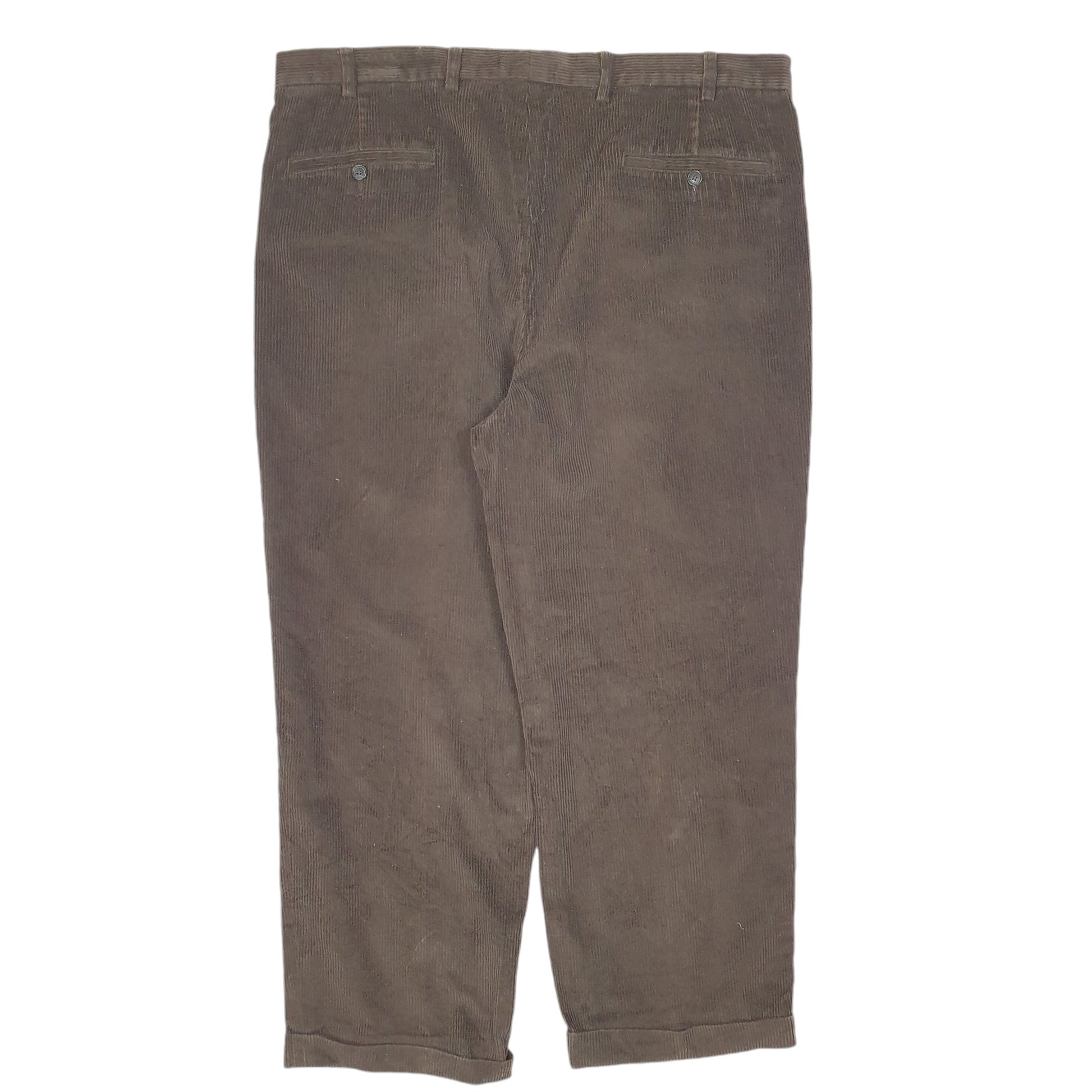 Mens Brown Brooks Brothers Double Pleated Cords Corduroy Trousers
