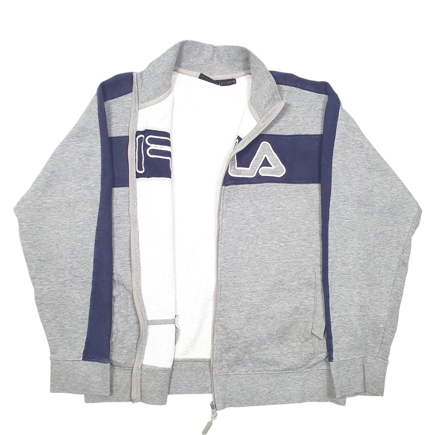 Mens Grey Fila Spellout Full Zip Jumper