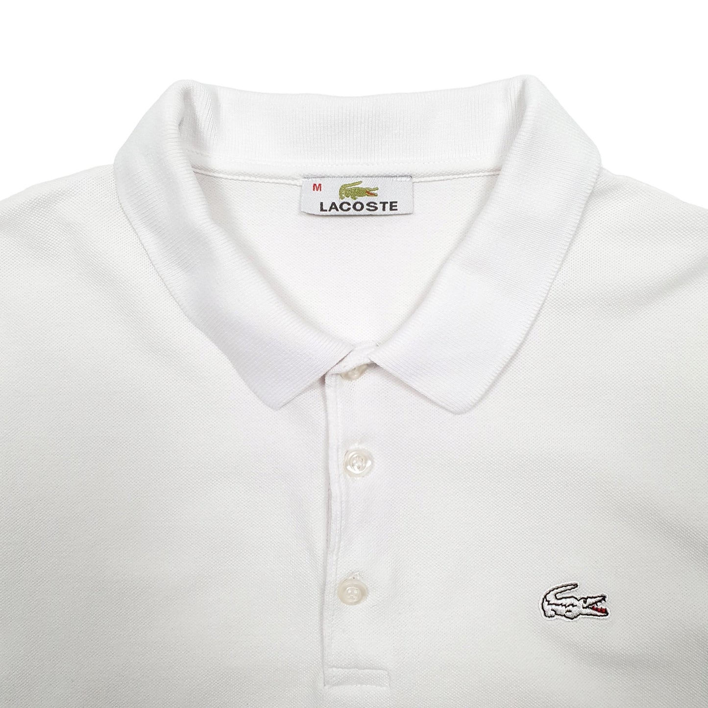 Mens White Lacoste  Short Sleeve Polo Shirt
