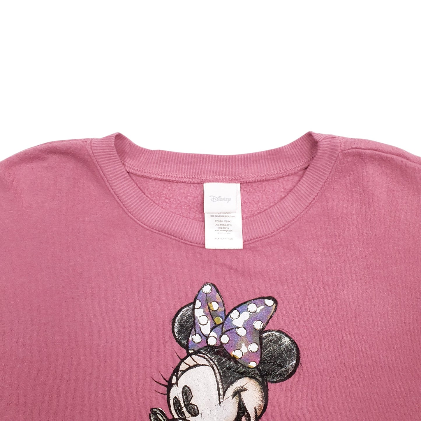 Womens Pink Disney Minnie Mouse Crewneck Jumper