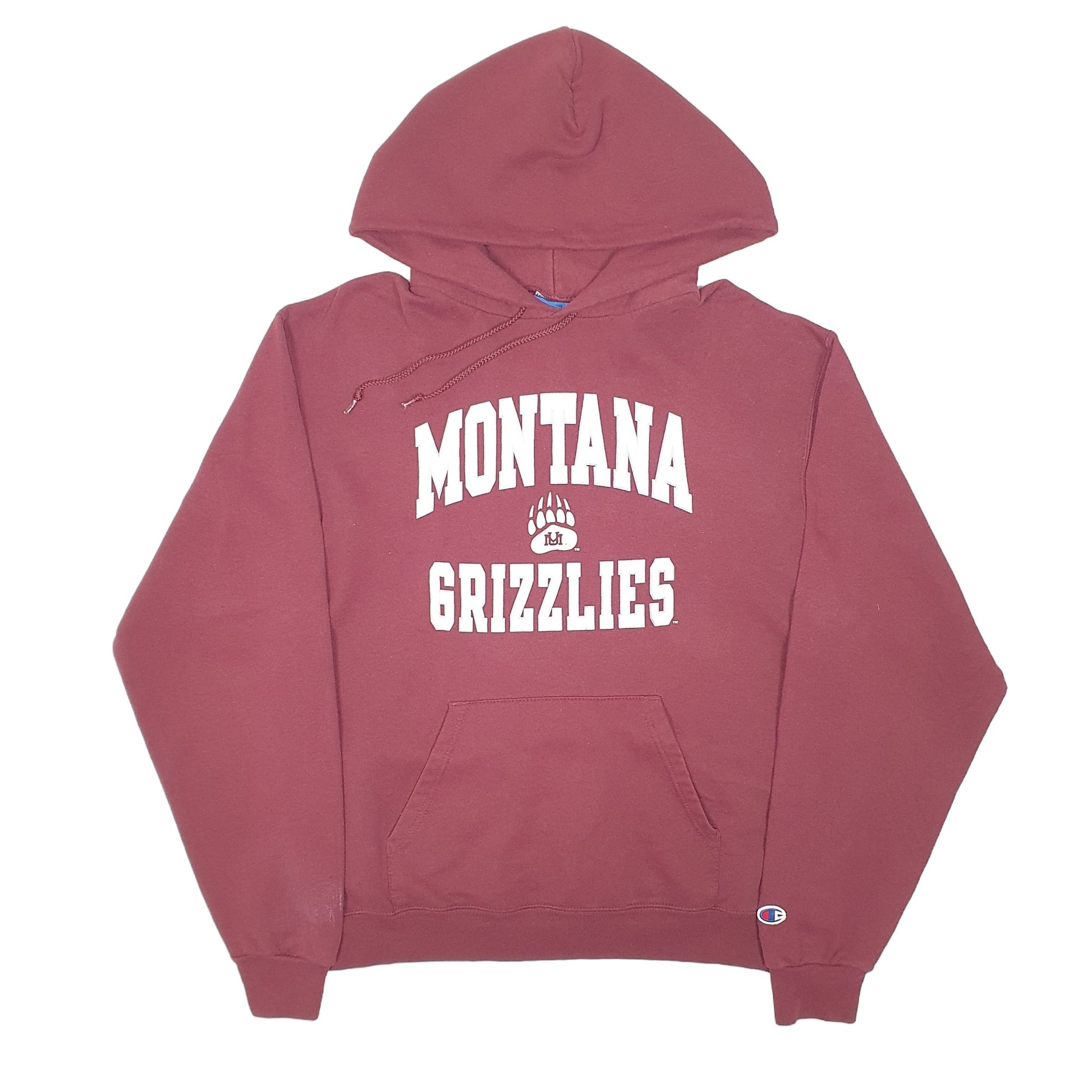 Mens Burgundy Champion Montana University Grizzlies USA Hoodie Jumper