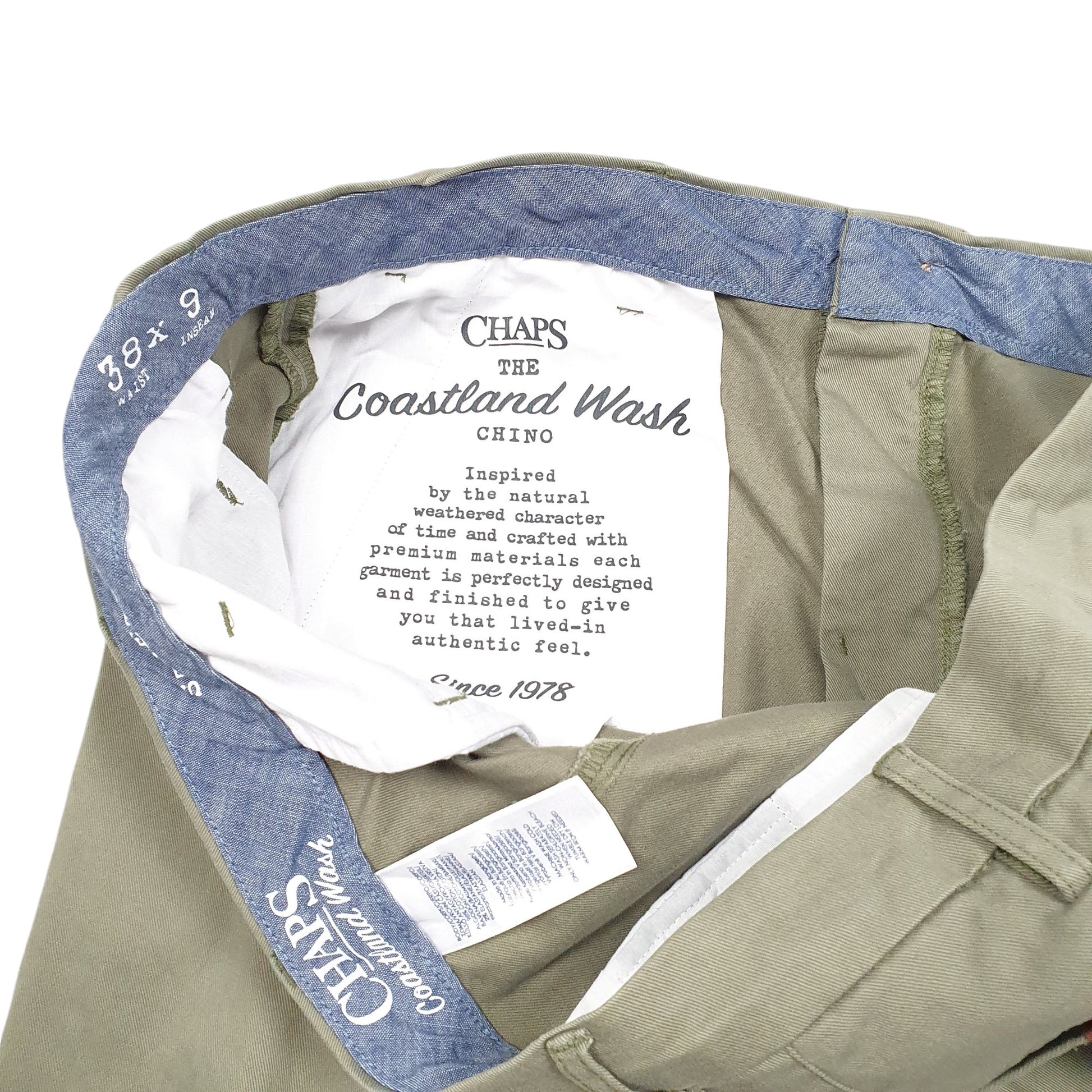 Mens Khaki Chaps Stretch Coastland Wash Chino Shorts