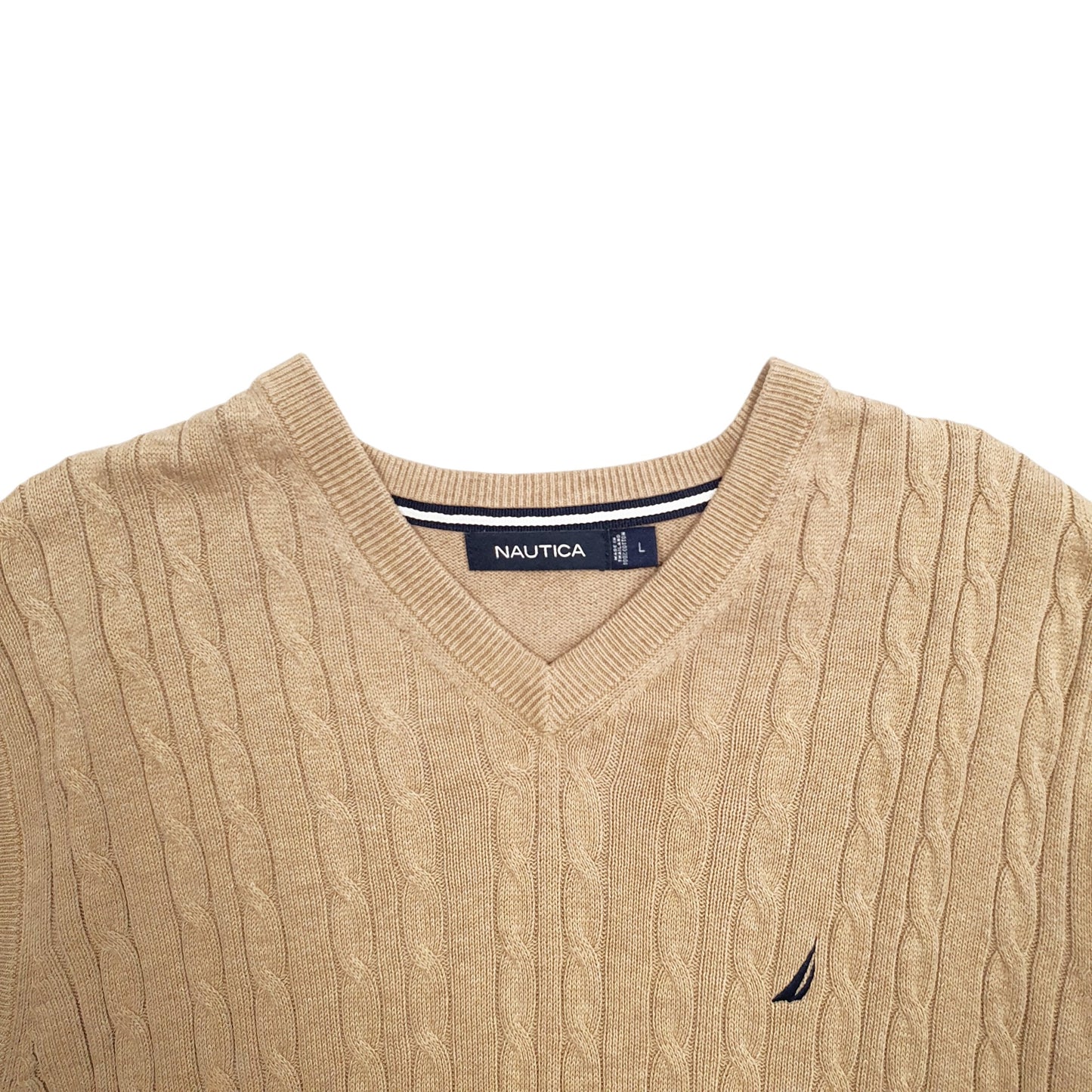 Mens Brown Nautica Knit Tank Top Jumper