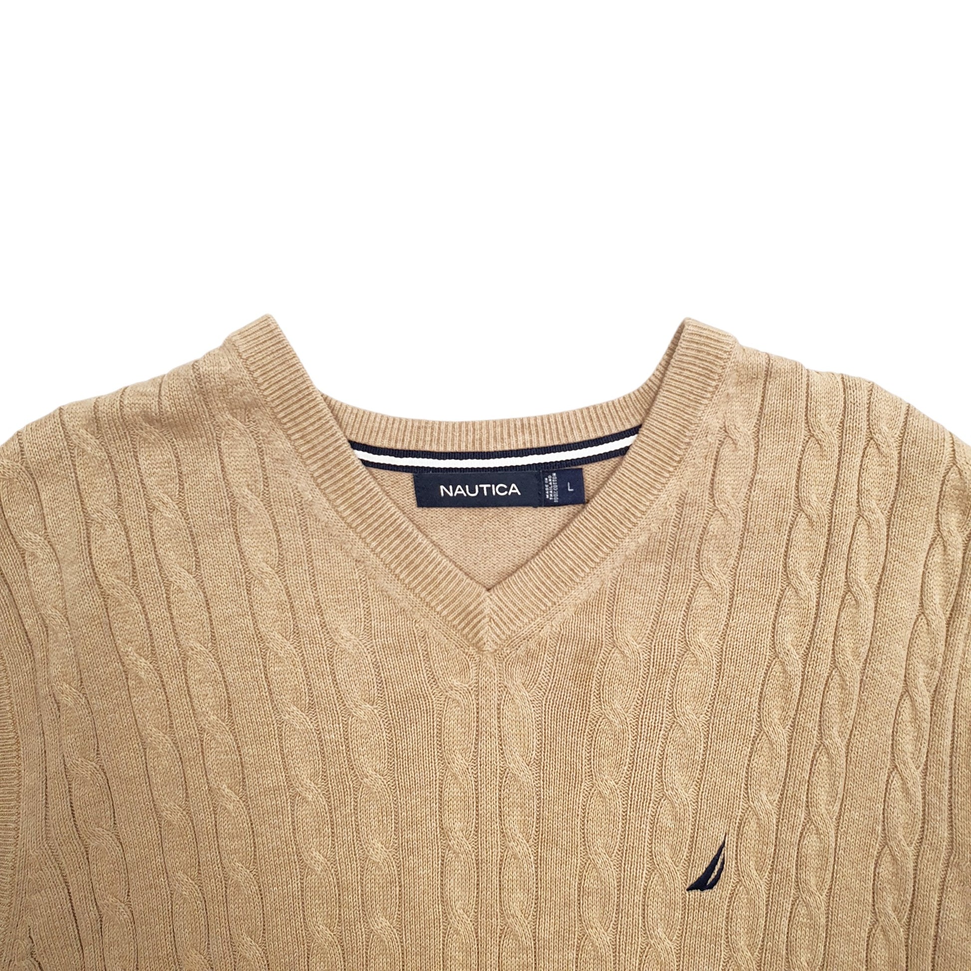 Mens Brown Nautica Knit Tank Top Jumper