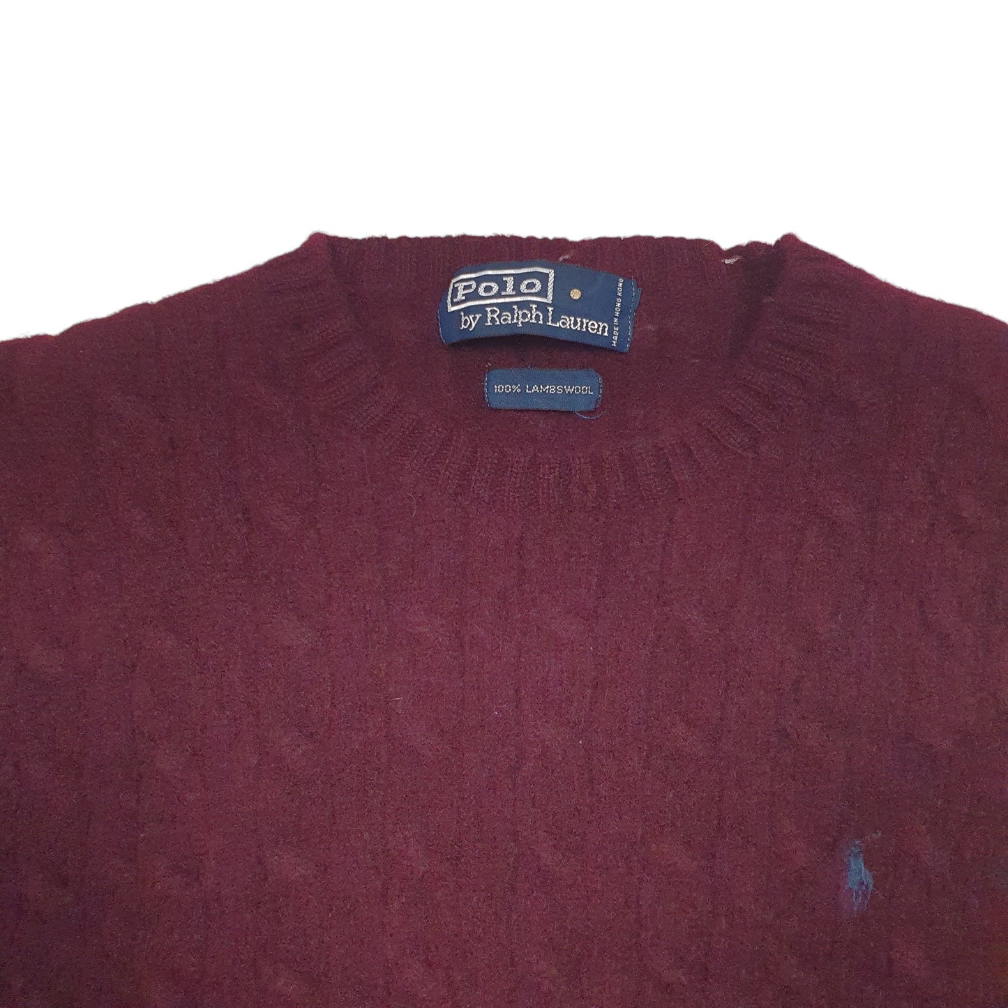 Womens Burgundy Ralph Lauren Knitted Crewneck Jumper