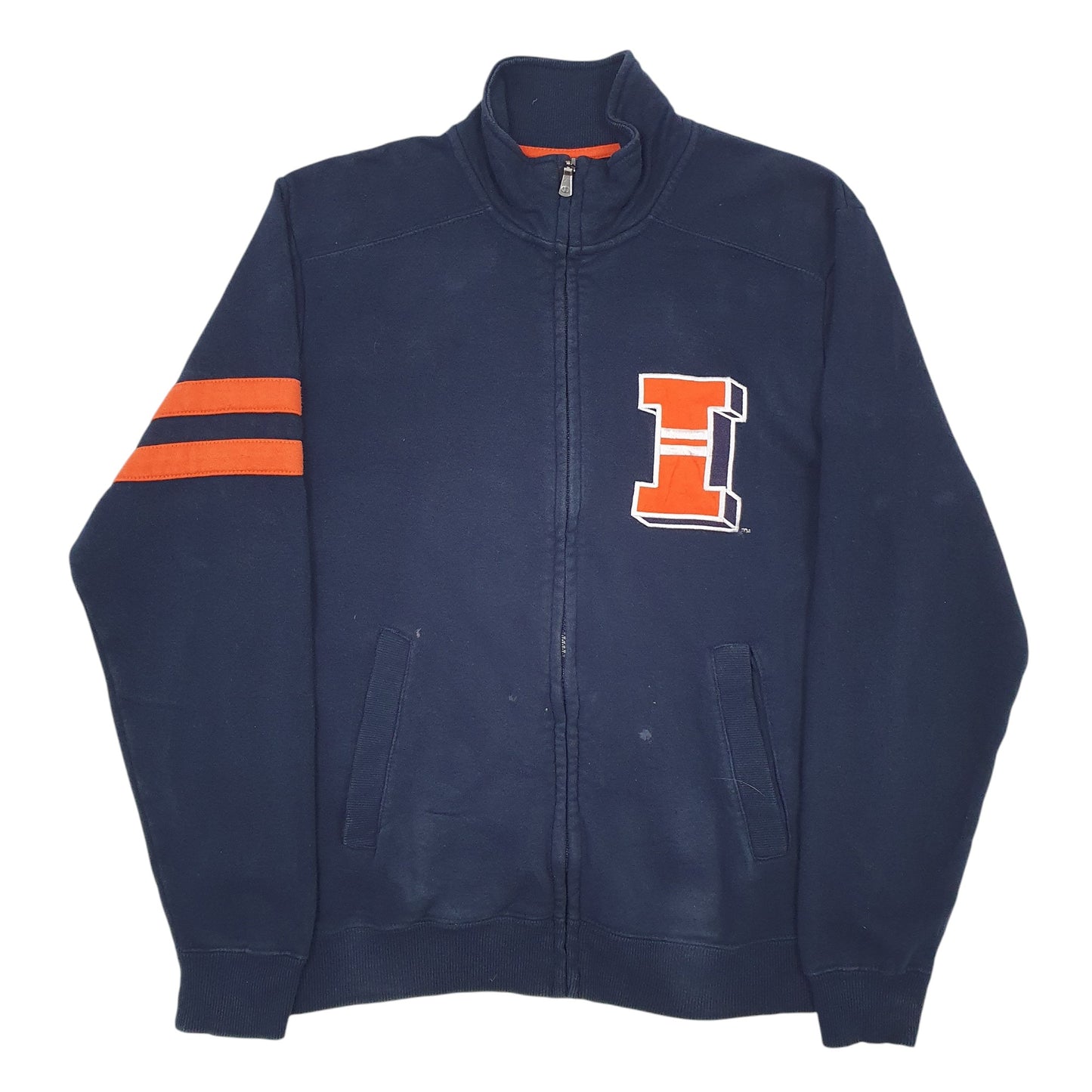 Mens Navy Champion Illinois Full Zip Jumper