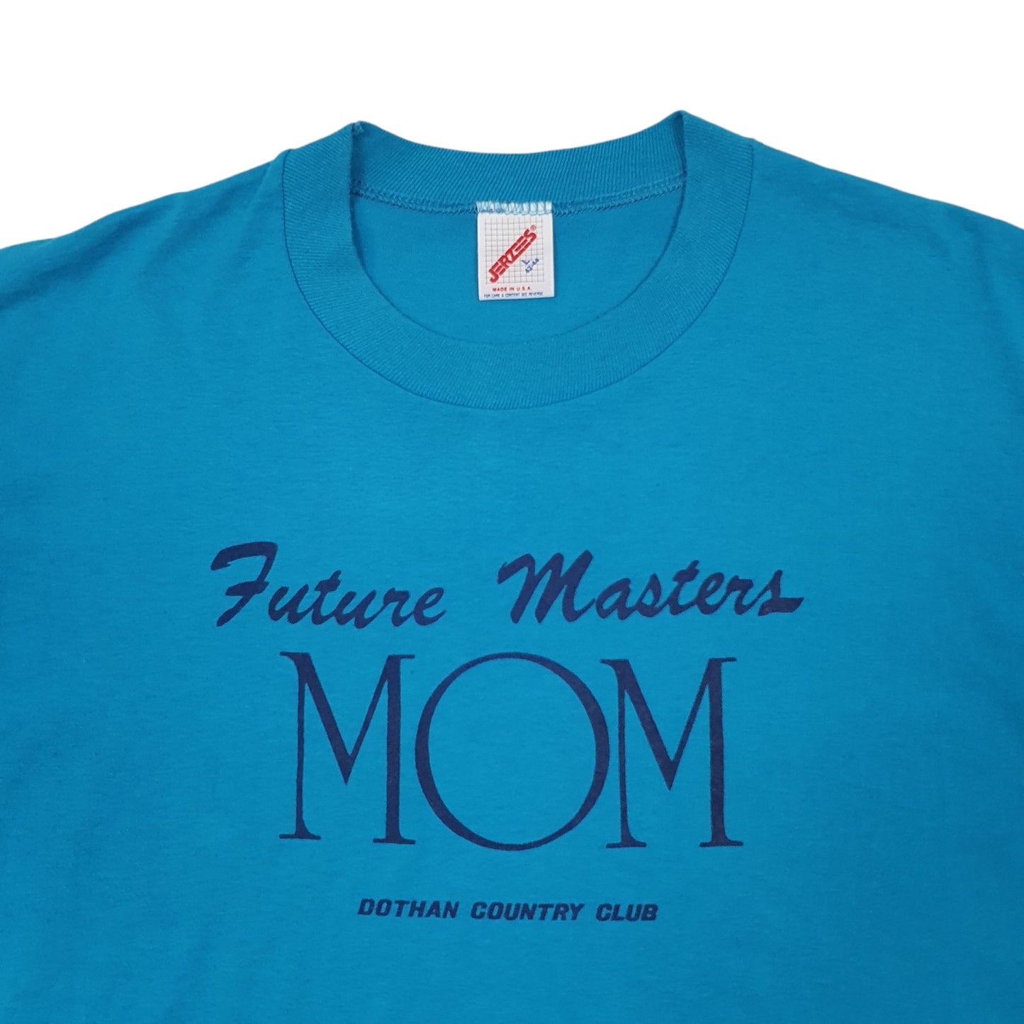 Womens Blue Jerzees Single Stitch Vintage 90s Short Sleeve T Shirt