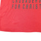 Mens Red Russell Athletic Single Stitch Vintage 90s Made In USA Crusades For Christ Short Sleeve T Shirt