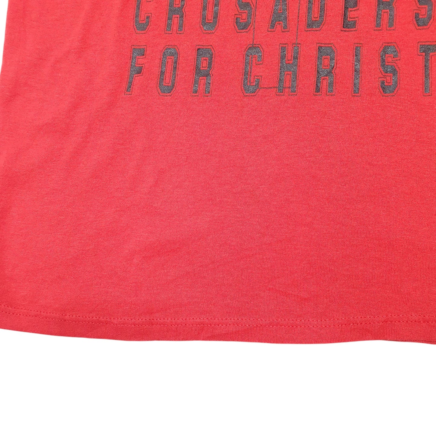 Mens Red Russell Athletic Single Stitch Vintage 90s Made In USA Crusades For Christ Short Sleeve T Shirt
