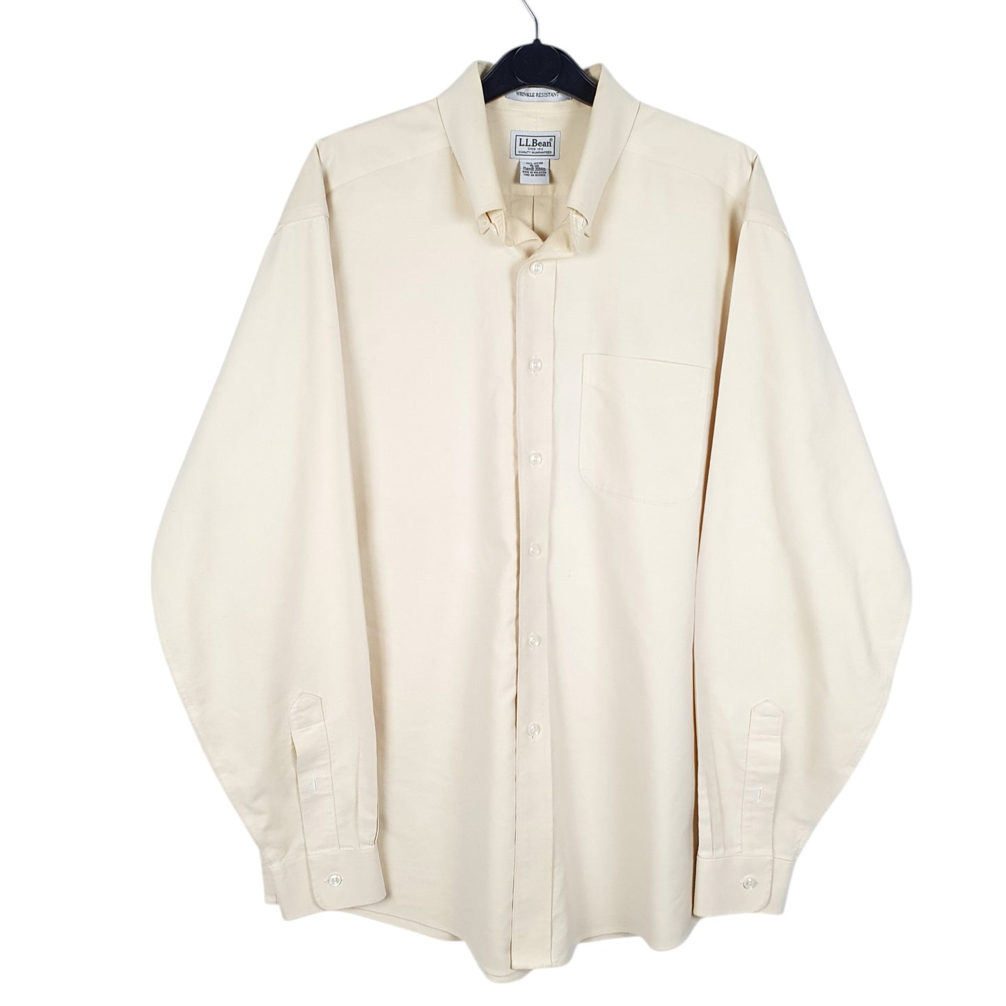 Mens Yellow L.L.Bean Oxford Long Sleeve Shirt