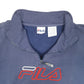 Mens Navy Fila Spellout Quarter Zip Jumper