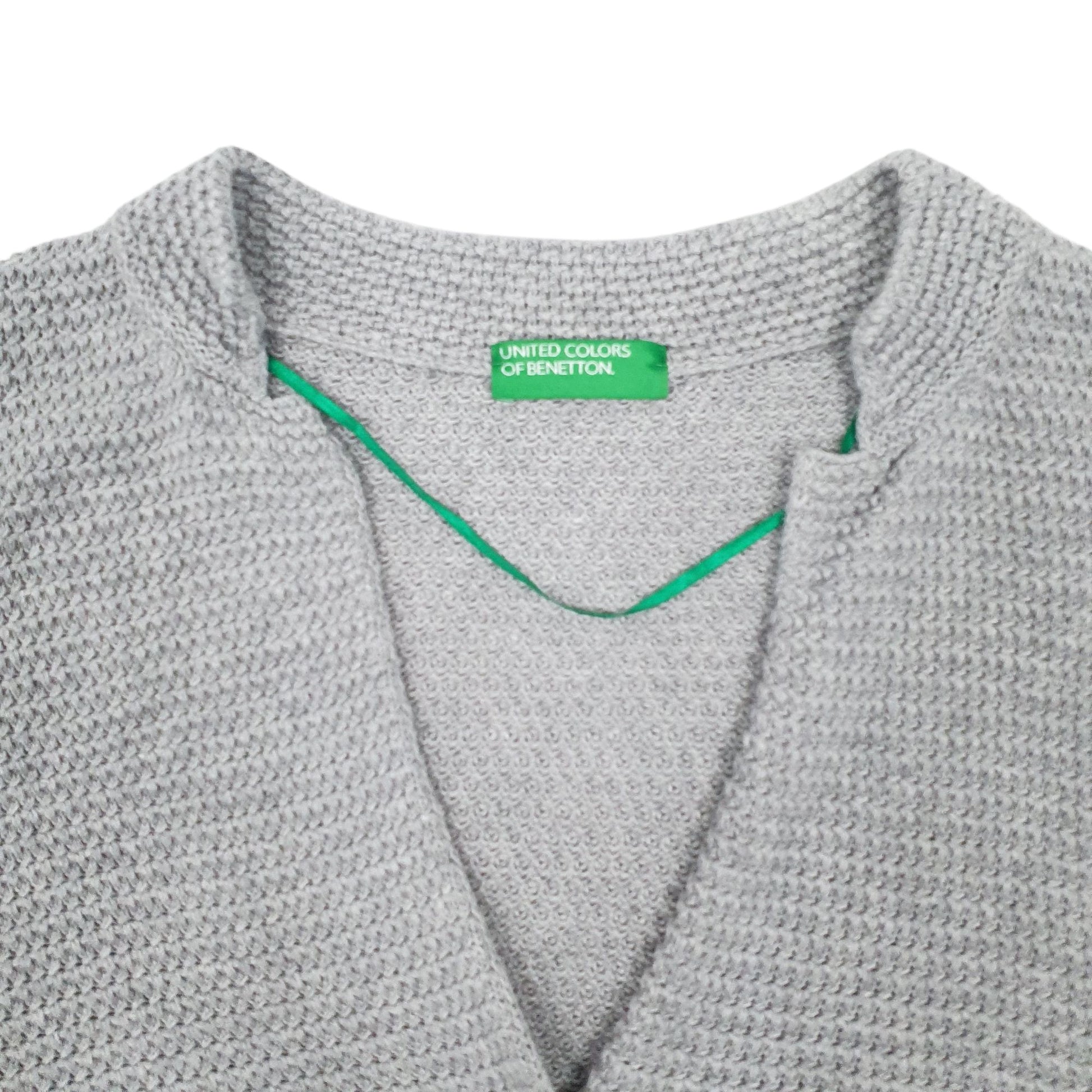 Womens Grey United Colors Of Benetton Knit Cardigan Jumper