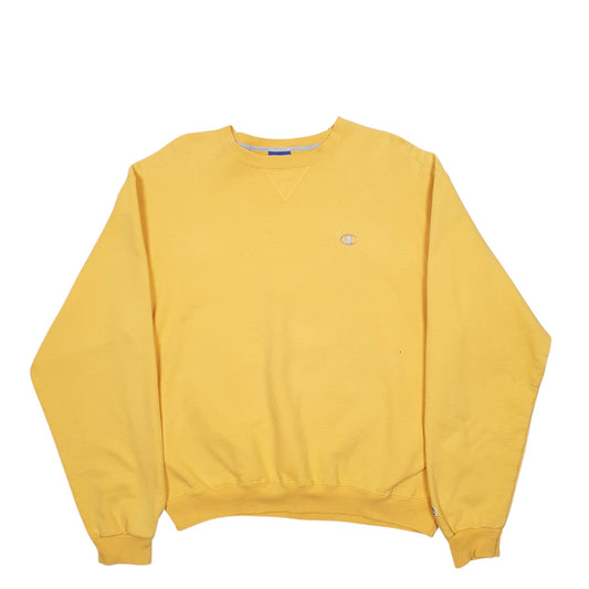 Mens Yellow Champion  Crewneck Jumper